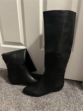 Sugar Black Over-the-Knee Wedge Boots